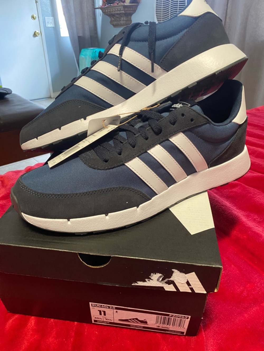 adidas Navy and White Retro Runner Sneakers